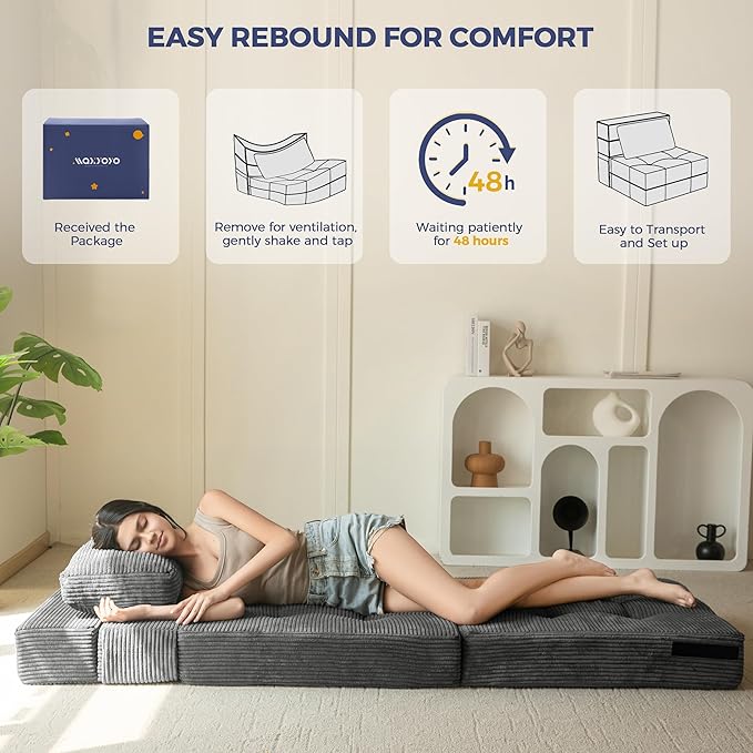 MAXYOYO Convertible Sofa Bed, Fold Out Single Sleeper Sofa - Image 7