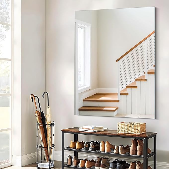 Frameless Rectangle Mirror, 36x48 Inch Large Bathroom Mirrors - Image 5