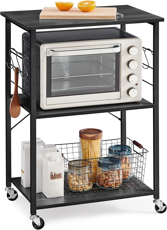 VASAGLE Kitchen Shelf on Wheels, Serving Cart by VASAGLEbySONGMICSHOME
