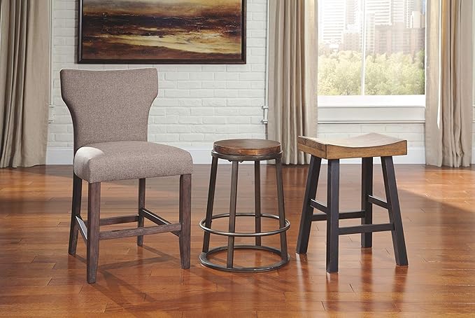 Signature Design by Ashley Glosco Farmhouse 25.5" Counter Height Saddle Barstool - Image 4
