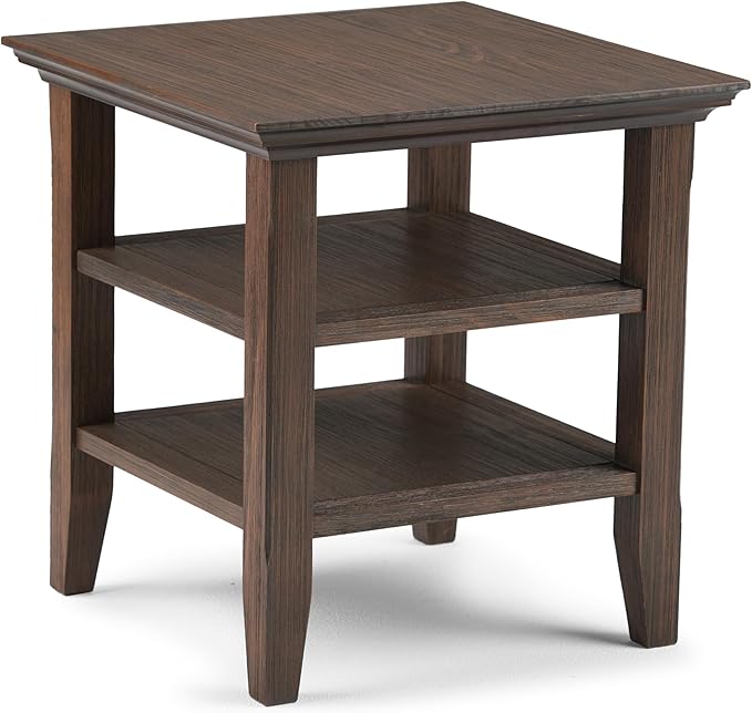 SIMPLIHOME Acadian SOLID WOOD 19 Inch Wide Square Transitional End Table in by SimpliHome