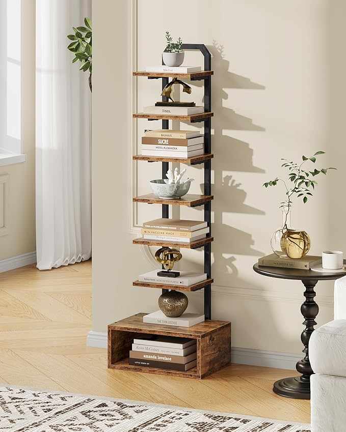 8-Tier Bookshelf, LED Bookcase - Image 6