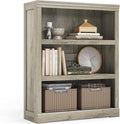 LINSY HOME 3-Tier Bookcase and Bookshelf, Small Wood Display Storage Shelves by LINSYHOME
