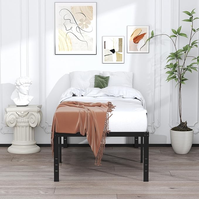 EMODA 20 Inch Twin Bed Frame No Box Spring Needed, Heavy Duty Tall Metal Twin - Image 6