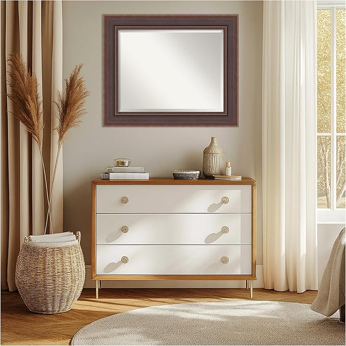 Amanti Art Brown Wall Mirror 30x36 Moab Brown Bronze Rectangle Bathroom Mirror - Image 7