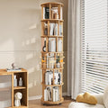 6 Tier Bookshelf Tower, 360° Solid Wood Spinning Bookcase by IUNVR