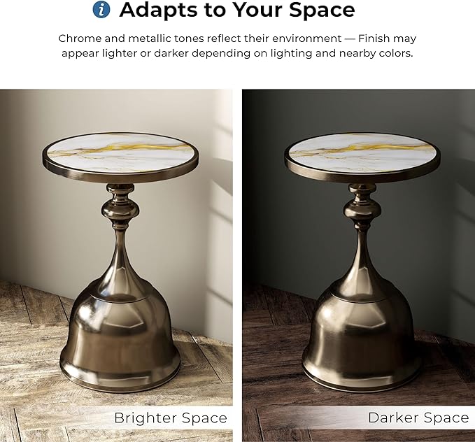 HOMES: Inside + Out Halric Modern 24" Tall Round End Table - Image 7