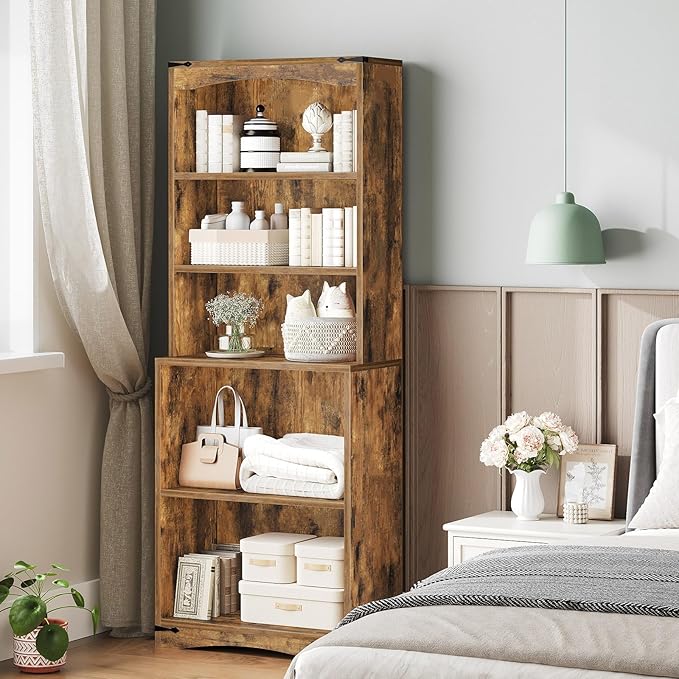 Tall Bookcase and Bookshelf, 6-Tier Bookcase - Image 9