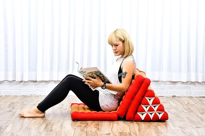Leewadee 3-Fold Mat with Triangle Cushion – Comfortable TV Pillow, Foldable - Image 4