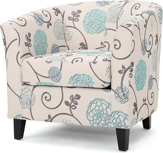 Ball & Cast Upholstered Arm Chair, Classic American Style Flower Design Fabric - Image 7