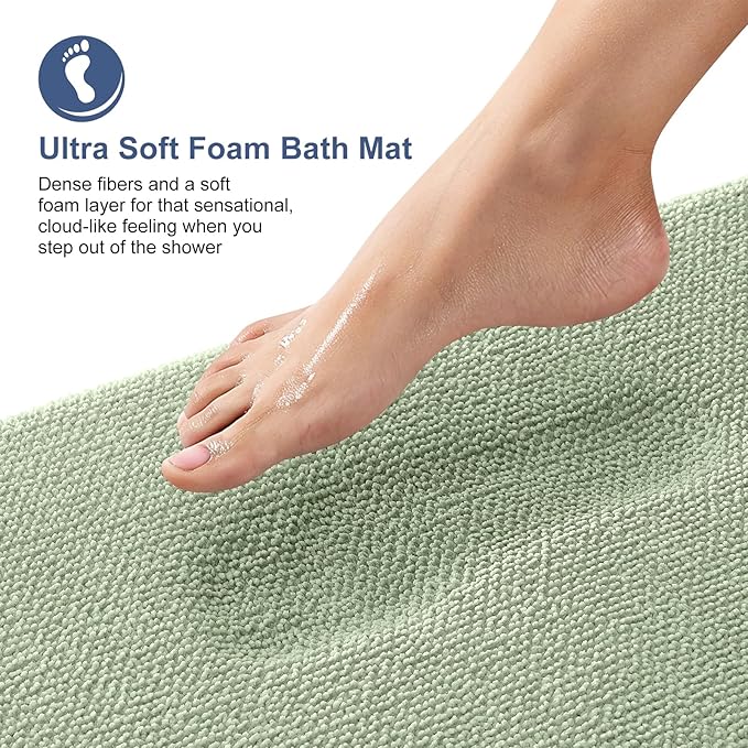 OLANLY Thick Memory Foam Bath Mat Rug 47x17, Extra Soft Absorbent Bathroom Rug - Image 2
