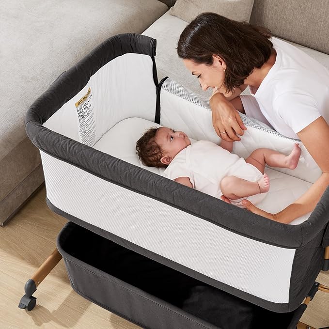 3 in 1 Baby Bassinet, Rocking Bassinet, Bedside Bassinet, 6-Height Adjustable - Image 6
