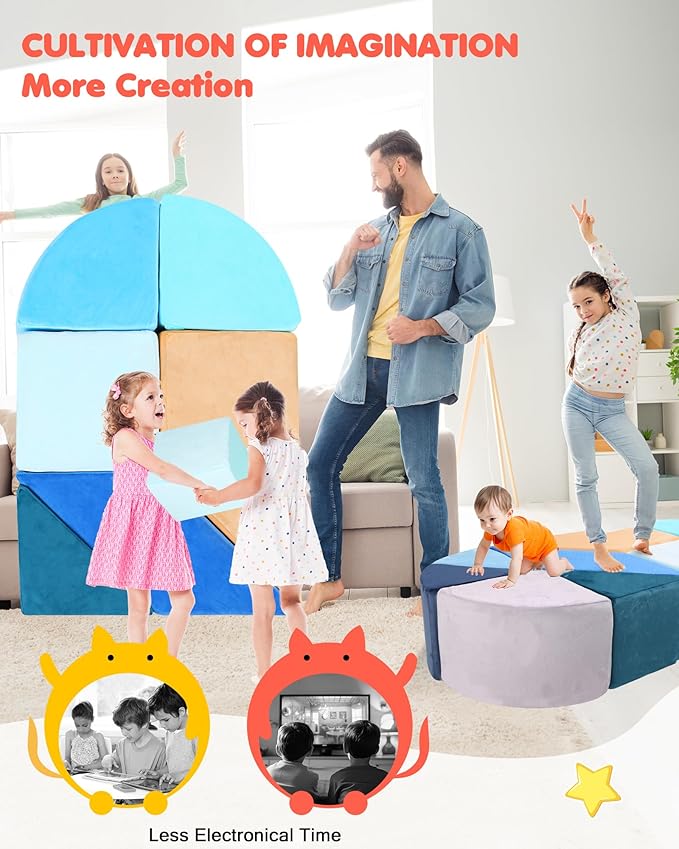 Kids Play Couch, 2-in-1 Heart-Shape Kids Plays Sofa - Image 6