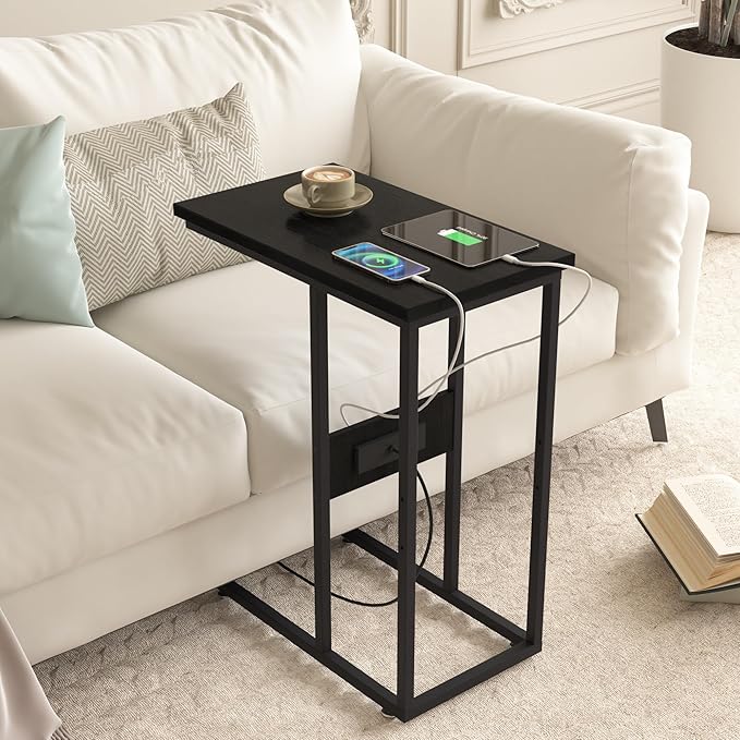 VECELO C Shaped End Side Table - Image 3