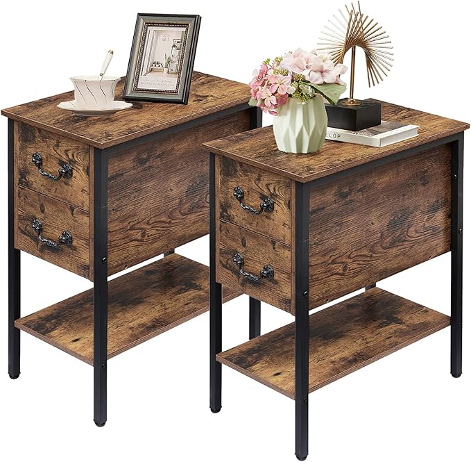 VECELO End Tables, Narrow Nightstand by VECELO