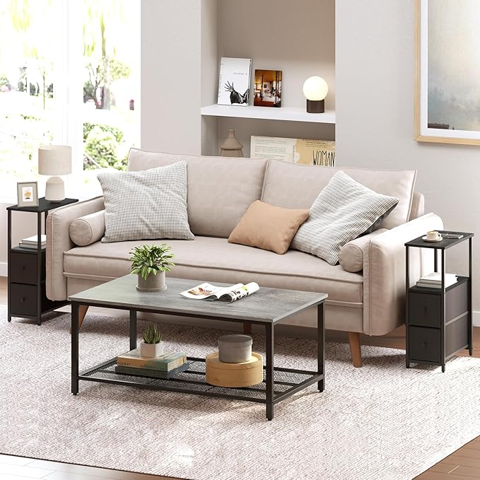 TUTOTAK Small Narrow End Table, Side Table, Nightstand - Image 2