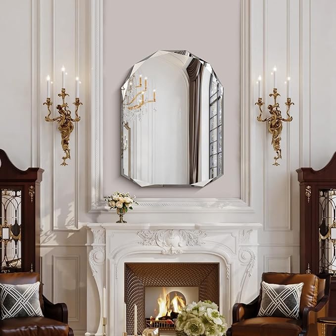 KOCUUY 30"x40" Frameless Mirror, Arched Shape - Image 2