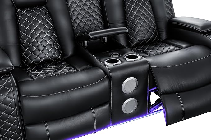 Ball & Cast Power Recliner Sofa Set Leather Reclining Sofa Set Living Room - Image 6