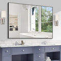 KOCUUY Bathroom Mirror Black, 48x36 inch Rectangle Wall Mirror by KOCUUY