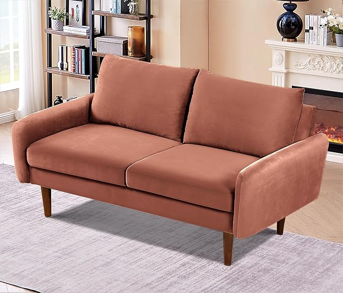 Container Furniture Direct Kent Velvet Loveseat Sofa - Image 6