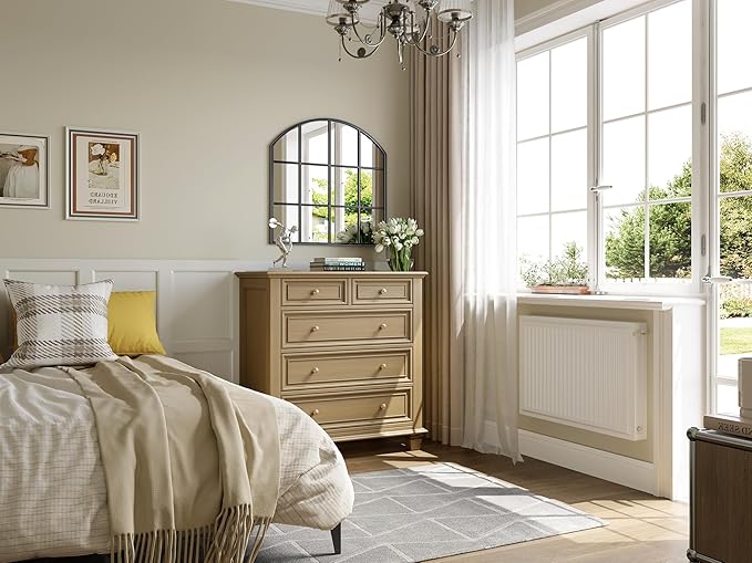 Wide Window Mirror, Rustic Windowpane Mirrors Large Grid - Image 4