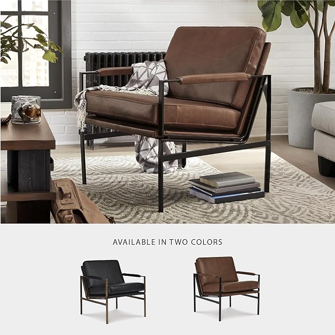 Signature Design by Ashley Puckman Mid-Century Modern Leather Accent Chair - Image 5