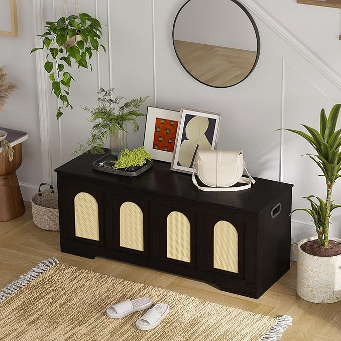 DINZI LVJ Storage Chest, 47.2" Rattan-Like Toy Box - Image 8