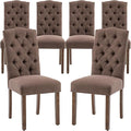 Tufted Upholstered Parsons Dining Chair Set Fabric Diner Accent Stylish Modern by SNUGWAY