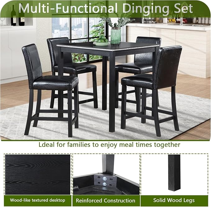 Counter Height Square Dining Table Set - Image 3
