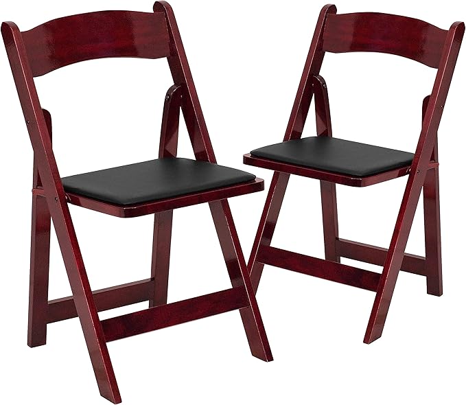Flash Furniture 2 Pack HERCULES Series Mahogany Wood Folding Chair by FlashFurniture