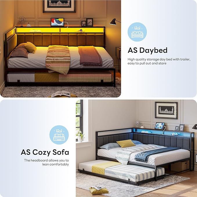 LIKIMIO Corner Full Bed Frame - Image 3