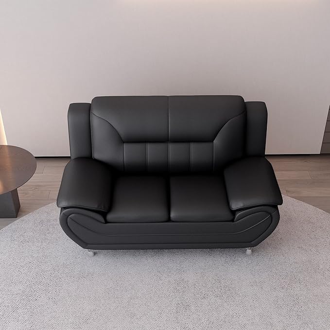 Container Furniture Direct Michael Modern Faux Leather Upholstered Stainless - Image 21