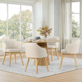Wooden Dining Chairs Set of 4, Faux Leather Upholstered Modern Dining Room by Kislot