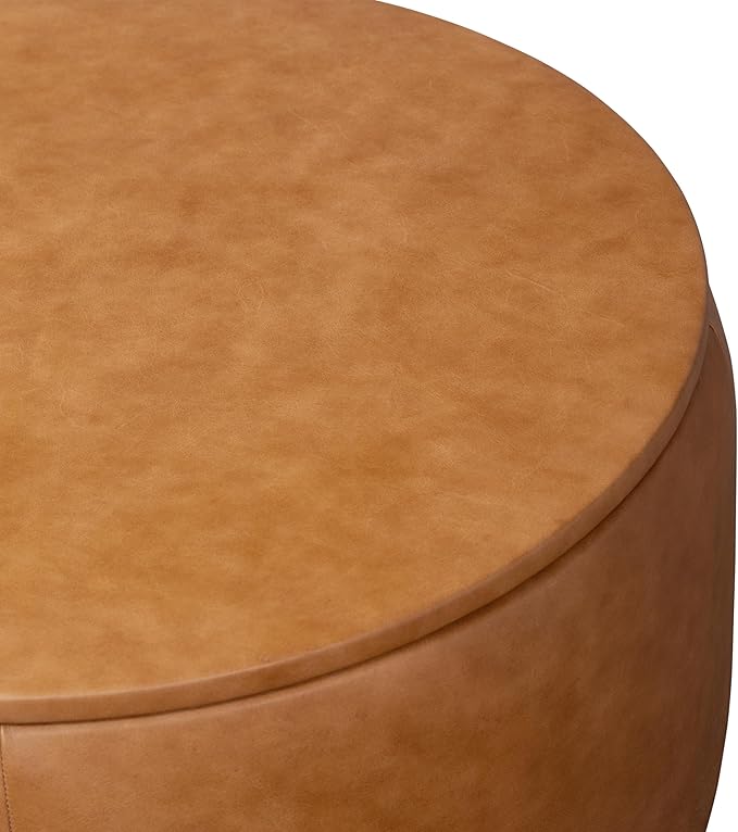 POLY & BARK Herve Storage Ottoman in Cognac Tan - Image 10
