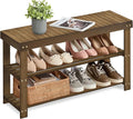 SONGMICS Shoe Rack Bench, 3-Tier Bamboo Shoe Storage Organizer, Entryway Bench by SONGMICSbySONGMICSHOME