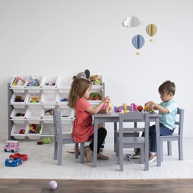 Humble Crew Kids Wooden Table and 4 Chairs Set, and Snack Time - Image 4