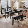 5 Piece Dining Table Set with 1.6" Thick Desktop, Modern Metal&Wood Kitchen by ErdoruLiving