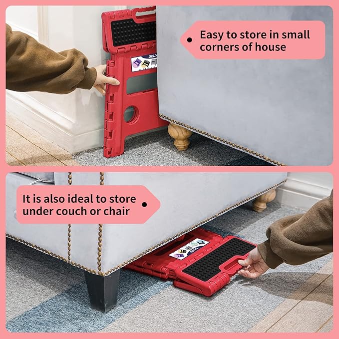 Delxo Folding Step Stool, Non-Slip Stool 13 inch Height Premium Heavy Duty - Image 6