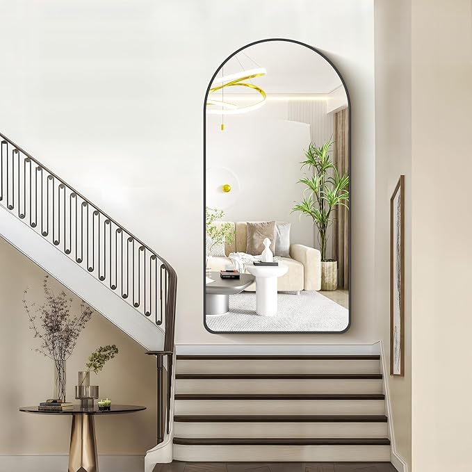FORBATH Large Arched Wall Mirror 60x30 Inch, Living Room, Home Decor, Hanging - Image 3