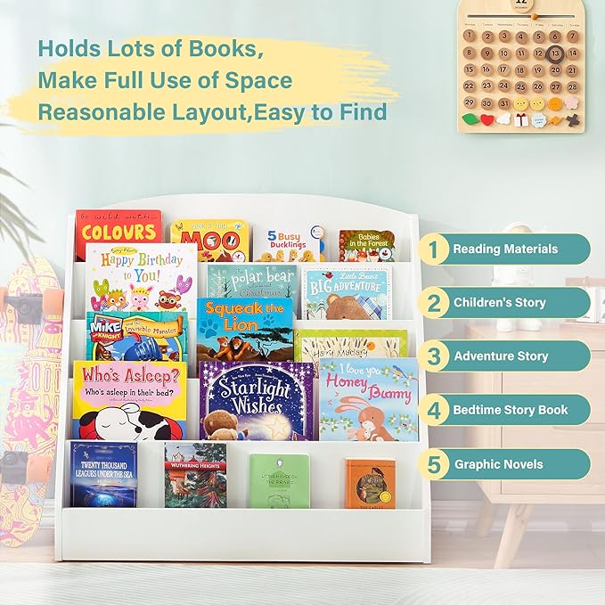 TOETOL 5-Tier Kids Bookshelf - Image 6
