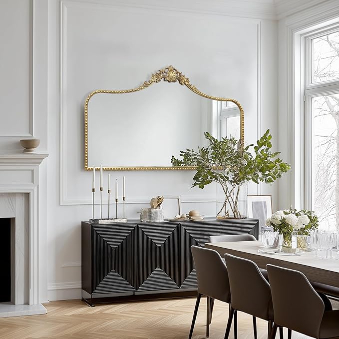 G-LEAF Vintage Baroque Mirror 48"X30", Victorian Antique Mirror - Image 3