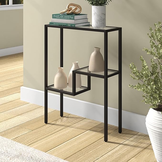 Henn&Hart 22" Wide Rectangular Console Table in Blackened Bronze, Entryway Table - Image 2