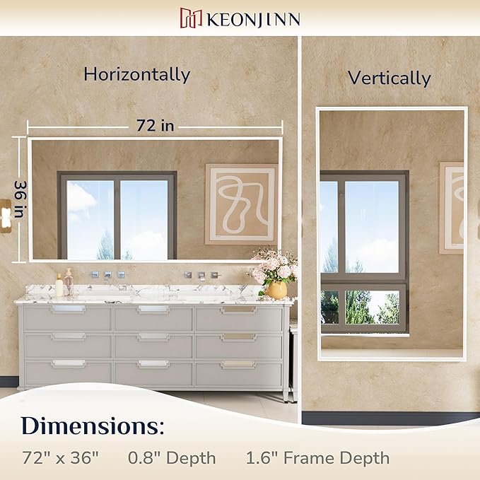 Keonjinn White Bathroom Mirrors - Image 7