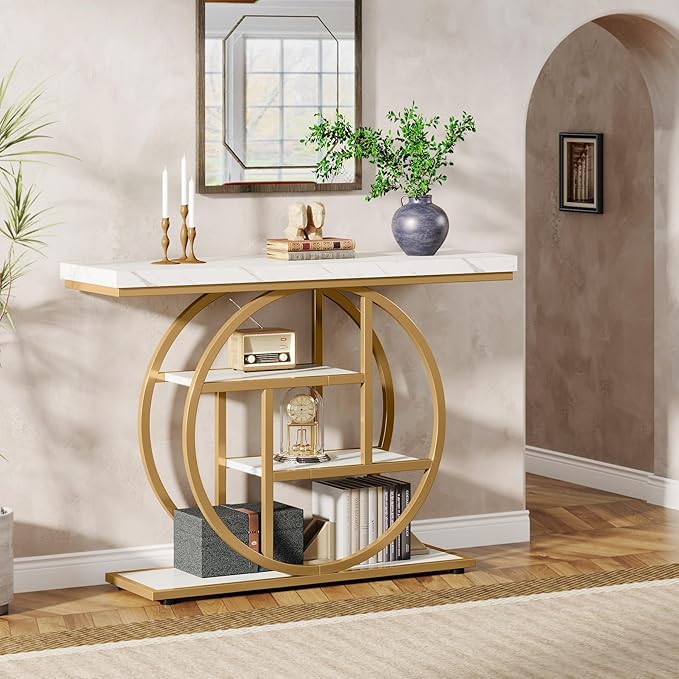 Tribesigns 41.3" Console Table, Industrial 4-Tier Sofa Entryway Table - Image 6