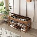 Shoe Rack Bench Seat Rubberwood 2-Tier Wooden Storage Bench 550lbs Compact by IUNVR