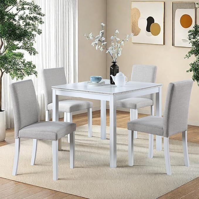 Dining Table Set for 4, 5-Piece Kitchen Table & Chairs Set - Image 3