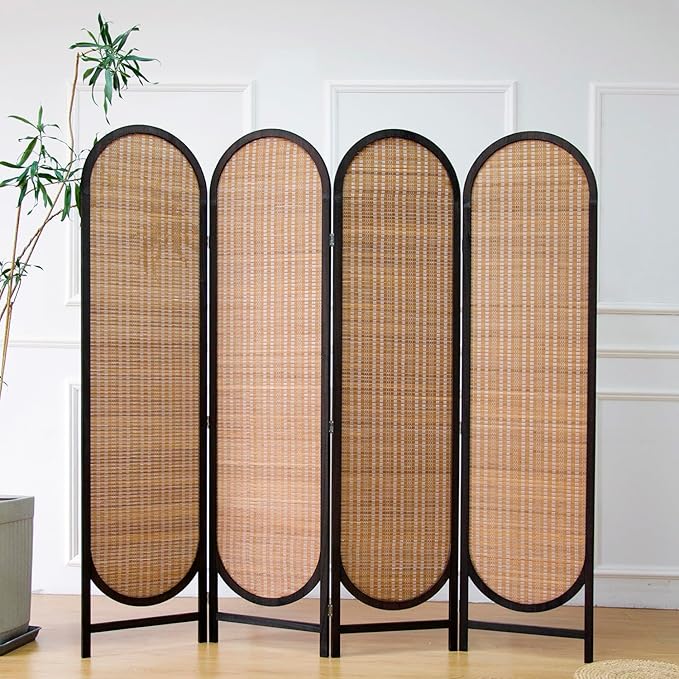 4 Panel Room Divider Screen and Folding Panel Divider in Arch Shape, Double - Image 3