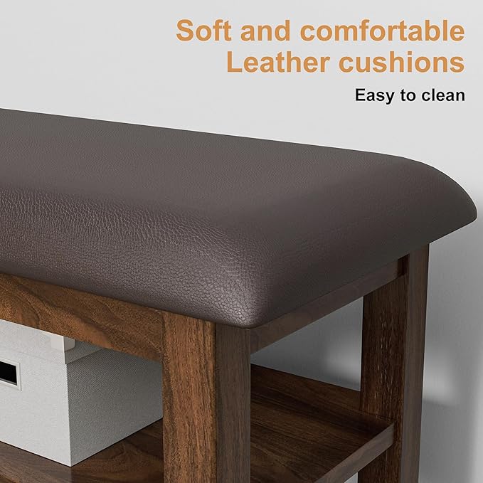 Shoe Bench Storage Rubberwood - Image 6