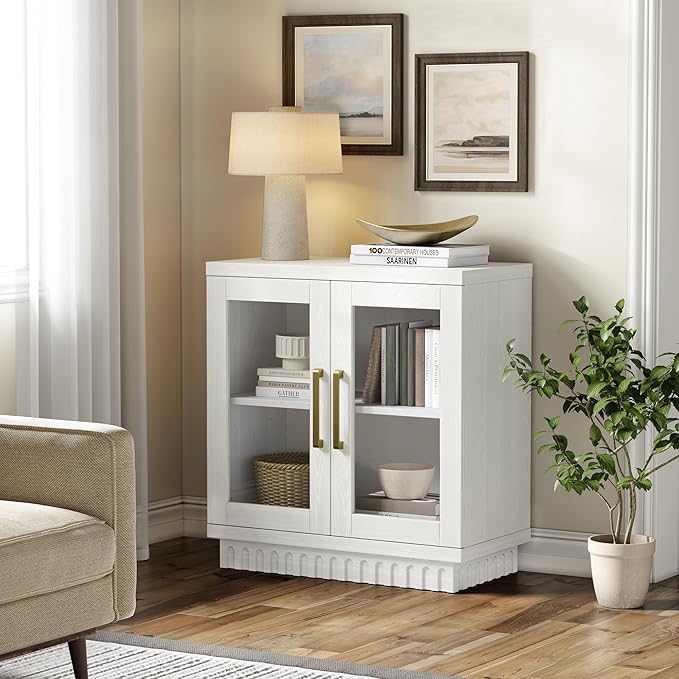 Buffet Cabinet with Storage, Sideboard Buffet with Glass Doors, Cupboard - Image 7