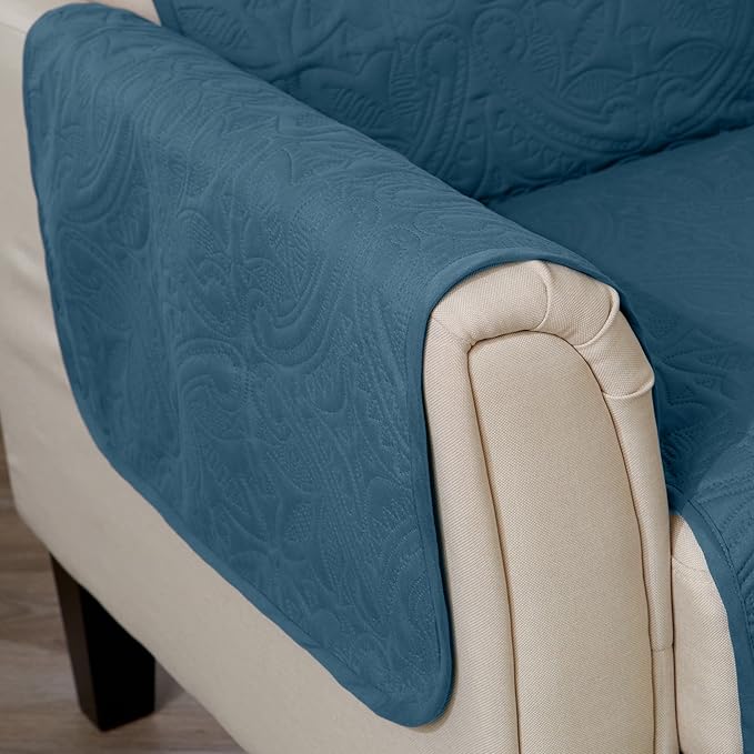 Great Bay Home Medallion Stitched Solid Furniture Protector Stain Resistant - Image 6